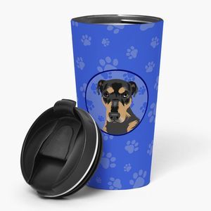 Rottweiler Black and Tan #2  Stainless Steel 16 oz  Tumbler, Blue